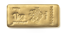 Image of a 1 kg 999.9 fine gold bar with Voima